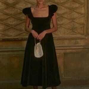 DÔEN  Celestine Velvet Black Dress